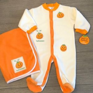 Baby 1st Halloween Footed Fleece Set